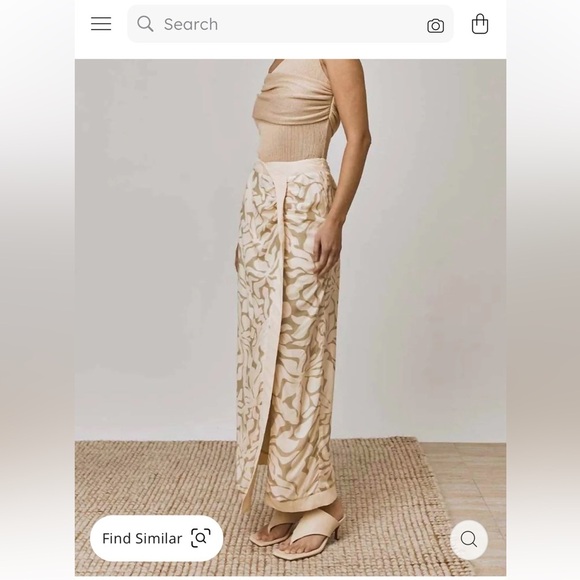 Mon Renn- High Tide Midi Skirt In Stone- Small - Picture 1 of 4